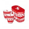 Kubki (2 szt.) "Magic Christmas" w kolorze biało-czerwonym - 350 ml